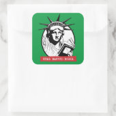 Sticker Carré Lady Liberty Lire Livres Interdits (Sac)