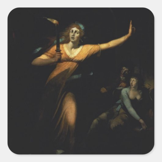 Sticker Carré Lady Macbeth Sleepwalk, 1783 (huile sur toile) (Devant)