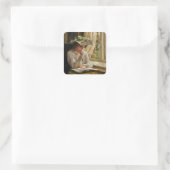 Sticker Carré Lady Reading par Window (Sac)