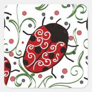 Sticker Carré Ladybug