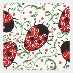 Sticker Carré Ladybug