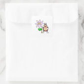 Sticker Carré Ladybug avec Flower.PNG (Sac)