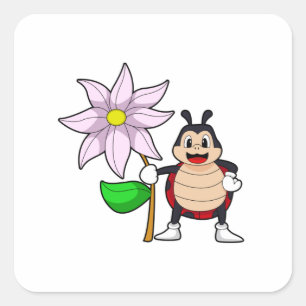 Sticker Carré Ladybug avec Flower.PNG