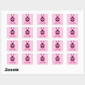 Sticker Carré Ladybugs rose (Feuille)