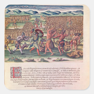 Sticker Carré L'aide française les Indiens dans la bataille