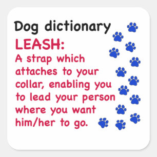 Sticker Carré Laisse - dictionnaire pour chien