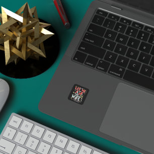 Sticker Carré Laisse-moi demander à ma femme. Humour matrimonial