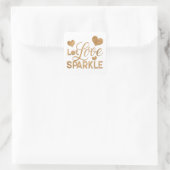 Sticker Carré Laisser Love Sparkle Citer Or Parties scintillant (Sac)