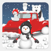 Sticker Carré Laisser neiger (Devant)