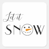 Sticker Carré Laisser neiger Snowman simple moderne (Devant)