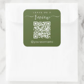 Sticker Carré Laisser-nous un examen Business QR Code médias soc (Sac)