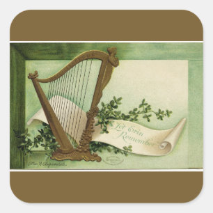 Sticker Carré Laissez Erin se souvenir de St. Patrick's Day Gold