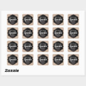 Sticker Carré Laissez Love Sparkle Rustic Chalkboard Kraft Maria (Feuille)