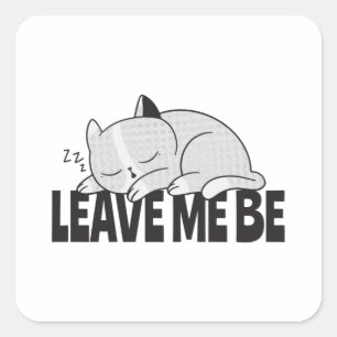 Sticker Carré Laissez-moi tranquille Chat paresseux endormi