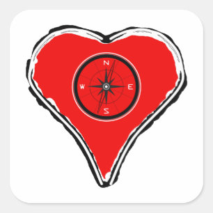 Sticker Carré Laissez votre coeur être votre boussole