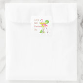 Sticker Carré Laissons le Flamant rose s'empiler (Sac)