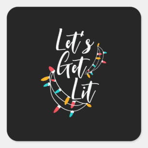 Sticker Carré Laissons-nous illuminer les lumières de Noël Jour
