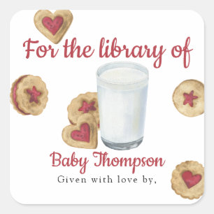 Sticker Carré Lait et biscuits pour la bibliothèque de