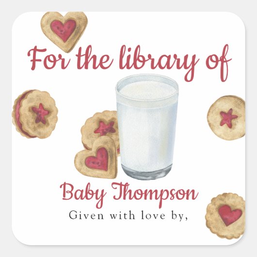 Sticker Carré Lait et biscuits pour la bibliothèque de (Devant)