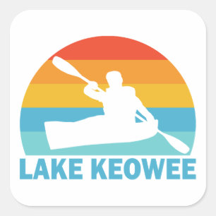 Sticker Carré Lake Keowee en kayak en Caroline du Sud