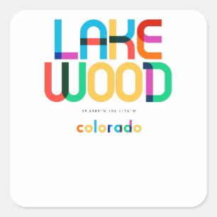 Sticker Carré Lakewood Colorado Mid Century, Pop Art,