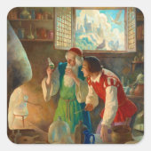 Sticker Carré L'alchimiste de Newell Convers Wyeth (Devant)