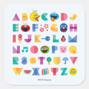 Sticker Carré L'alphabet de Sesame Street