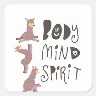 Sticker Carré Lamas de yoga