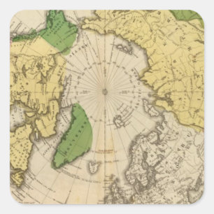 Sticker Carré L'Amérique du Nord, Asie