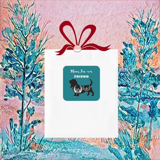 Sticker Carré L'ami éternel de l'homme, décoration florale d'art