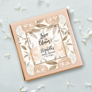 Sticker Carré L'amour dans la florale de la Pêche en fleurs