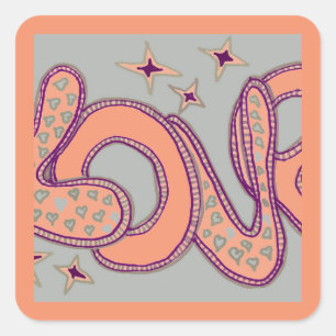 Sticker Carré L'amour dans le style années 1960