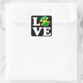 Sticker Carré L'amour de la Jamaïque Smiling Flag (Sac)