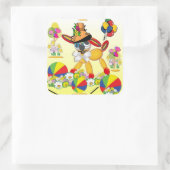 Sticker Carré L'amour des chiots (Sac)