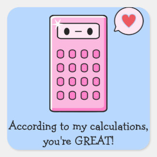 Sticker Carré L'amour du calculateur