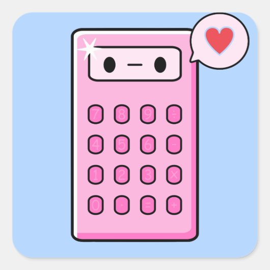 Sticker Carré L'amour du calculateur (Devant)