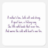 Sticker Carré L'amour d'une mère (Devant)