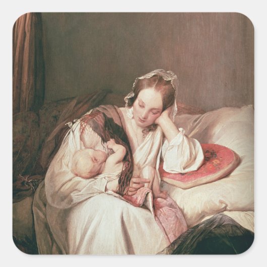 Sticker Carré L'amour d'une mère, 1839 (Devant)