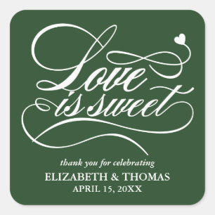 STICKER CARRÉ L'AMOUR ÉLÉGANT CLASSÉ EST DES BÂTIMENTS DE MARIAG