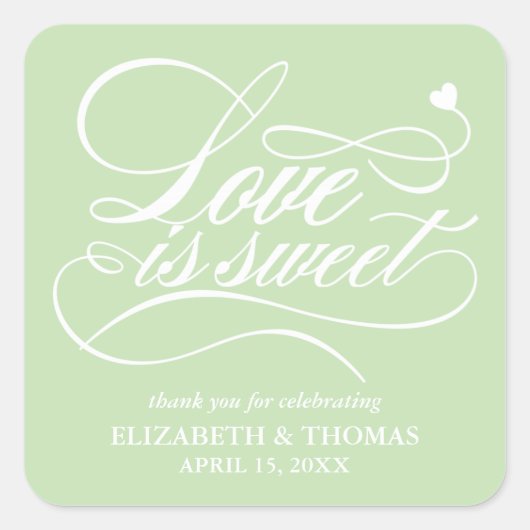 STICKER CARRÉ L'AMOUR ÉLÉGANT CLASSÉ EST DES BÂTIMENTS DE MARIAG (Devant)