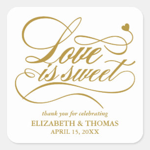 STICKER CARRÉ L'AMOUR ÉLÉGANT CLASSÉ EST DES BÂTIMENTS DE MARIAG