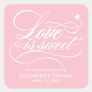 STICKER CARRÉ L'AMOUR ÉLÉGANT CLASSÉ EST DES BÂTIMENTS DE MARIAG