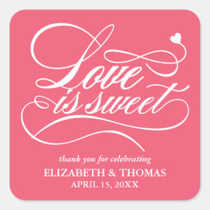 STICKER CARRÉ L'AMOUR ÉLÉGANT CLASSÉ EST DES BÂTIMENTS DE MARIAG