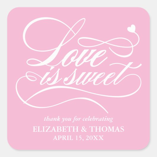 STICKER CARRÉ L'AMOUR ÉLÉGANT CLASSÉ EST DES BÂTIMENTS DE MARIAG (Devant)