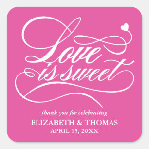 STICKER CARRÉ L'AMOUR ÉLÉGANT CLASSÉ EST DES BÂTIMENTS DE MARIAG