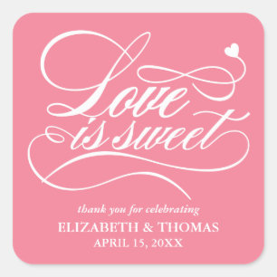 STICKER CARRÉ L'AMOUR ÉLÉGANT CLASSÉ EST DES BÂTIMENTS DE MARIAG