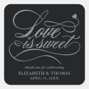 STICKER CARRÉ L'AMOUR ÉLÉGANT CLASSÉ EST DES BÂTIMENTS DE MARIAG
