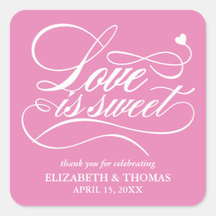 STICKER CARRÉ L'AMOUR ÉLÉGANT CLASSÉ EST DES BÂTIMENTS DE MARIAG