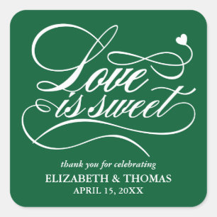 STICKER CARRÉ L'AMOUR ÉLÉGANT CLASSÉ EST DES BÂTIMENTS DE MARIAG