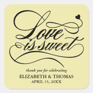STICKER CARRÉ L'AMOUR ÉLÉGANT CLASSÉ EST DES BÂTIMENTS DE MARIAG